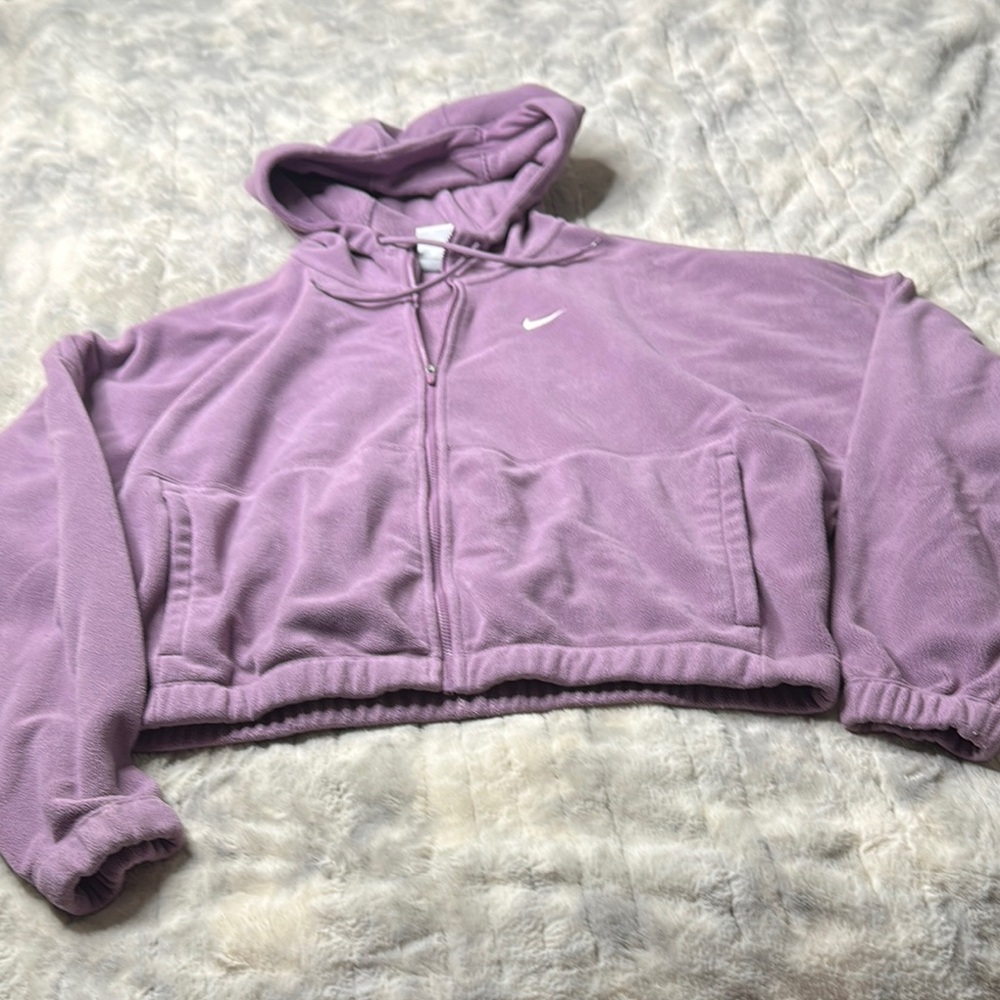 Nike Purple Teddy Jacket Cozy Fleece Style